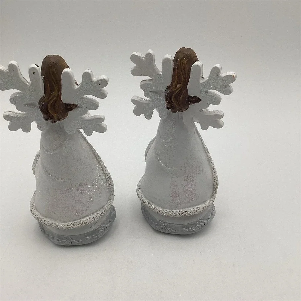 White & Silver Angel Figurine‎ Set Christmas Decor 9
